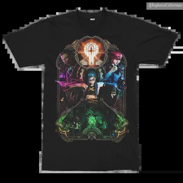 Arcane T-Shirt, Jinx Vi Arcane T-Shirt, Sweatshirt, 100% Cotton Tee , Global Trending Outfits Hoodie | DripVista.com