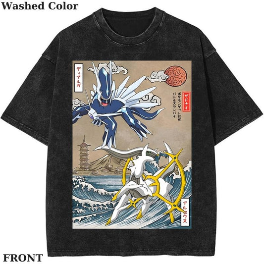 Arceus vs Dialga Battle pokemon Graphic Tee, Pokemon T-Shirt, PKM Shirt, Anime Funny Shirt, Vintage Tee Menswear Womenswear Streetwear Cotton Comfort