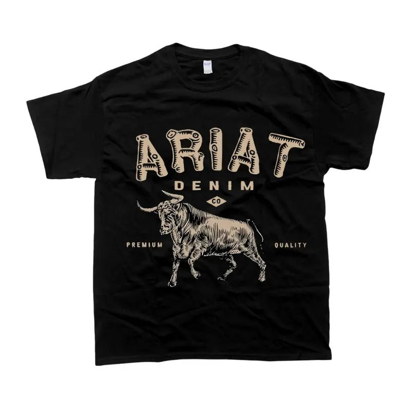 Ariat Denim Cowboy T-shirt Unisex Tshirt For Men For Women Tee Sweatshirt Hoodie | DripVista.com