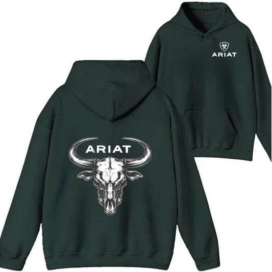 Ariat Hoodie Sweatshirt T shirt- Striking Skull Design, Ideal for Casual Outings and Everyday Wear, Unisex - Sweaters, Womenswear Long Sleeve