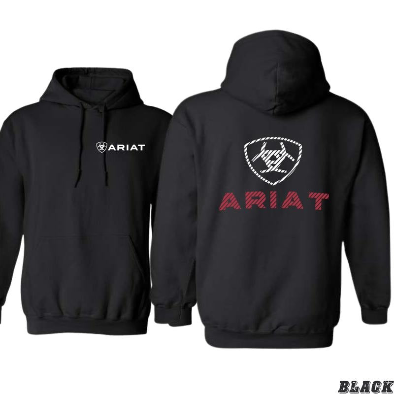 Ariat Hoodie for Country Lifestyle Enthusiasts with Classic Western Logo Gunpla brand Bold Back Print - hoodies for men, Sweatshirts, Menswear