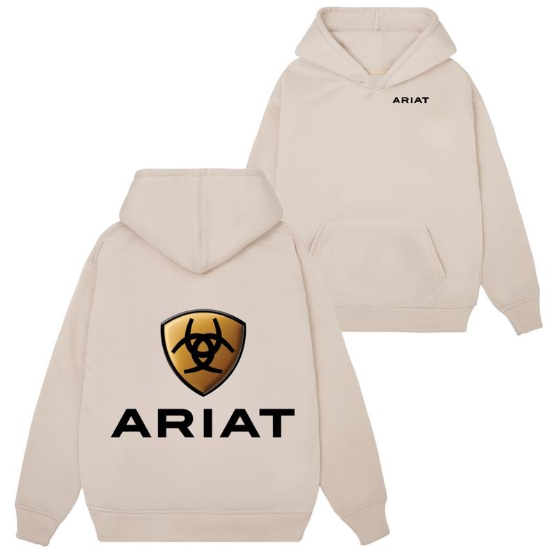 Ariat Sweatshirt Hoodie Tshirt, Luxurious gold logo design, ideal for outdoor activities and premium fashion style, providing and style, Unisex.