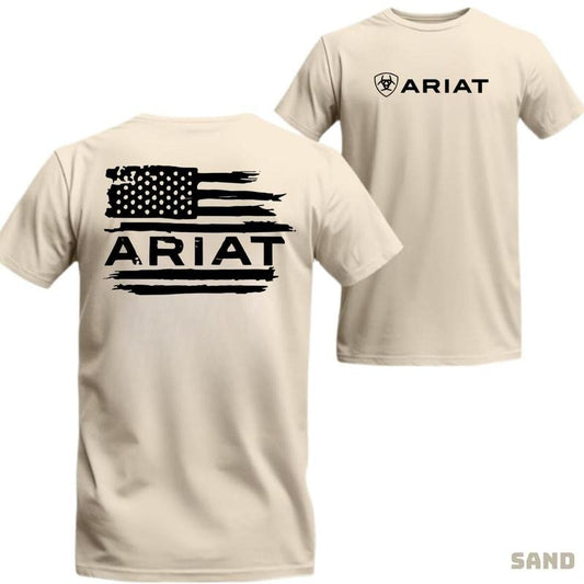 Ariat T-Shirt - with minimalist and classic logo design, perfect for daily wear, easy to pair with various styles. Top Menswear Tshirt Casual Crewneck Tropical