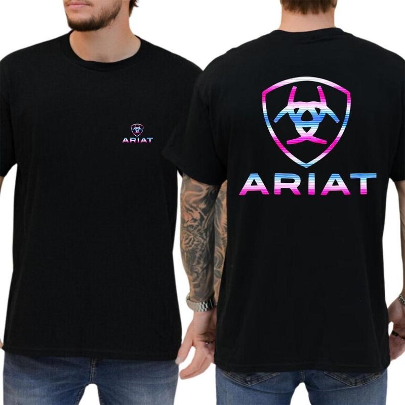 Ariat T-Shirt  Retro Neon Logo with Ariat Brand Design, Perfect for Country and Rodeo Lovers, Men and Women T-Shirt  Trendy and Comfortable