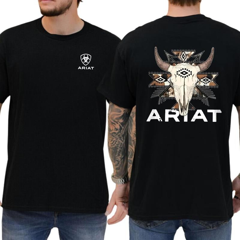 Ariat T-Shirt  Tribal Skull Design for Bold Style