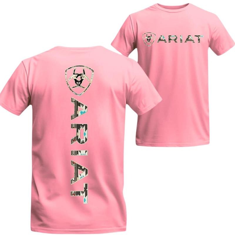 Ariat T-shirt - Geometric Southwestern logo design, suitable for men and women, breathable fabric for all-day comfort. Crewneck Casual