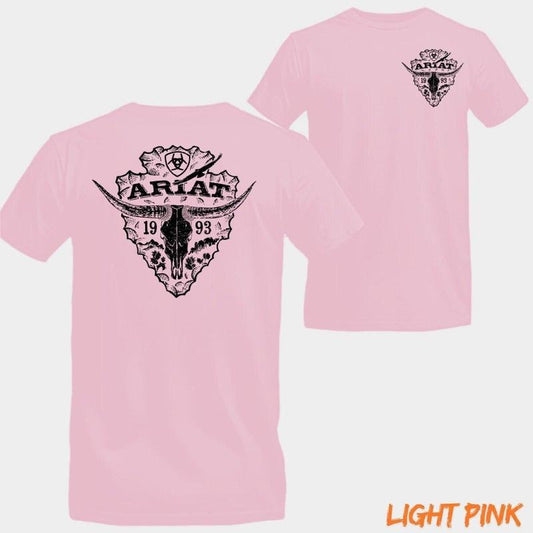 Ariat T-shirt - Rustic Western-Inspired Classic Ranch Wear with Rustic Charm, Rodeo Vibes Streetwear Shortsleeve Tropical Casual Crewneck Man