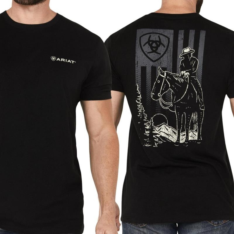 Ariat T-shirt, Men's Big Sky Freedom Short Sleeve Graphic T-Shirt, Outdoorswear, Streetwear, Gift For Him