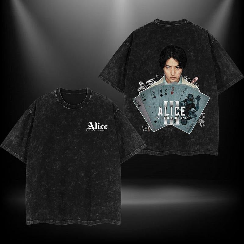 Arisu Alice Red plumber brand Borderland Swoosh Zombies Hunt Tshirt Sweater Hoodie Double Printed Oversize Lightweight...