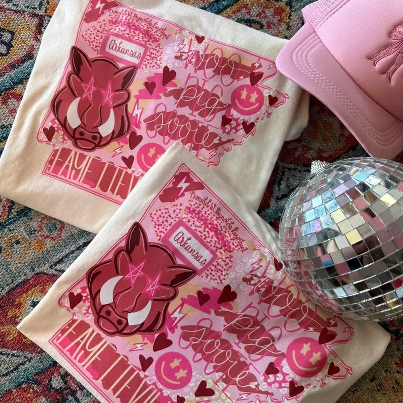 Arkansas Girly Pink Design Comfort Colors Tshirt