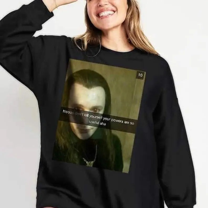 Aro Snapchat Funny Women's Sweatshirt - Casual Round Neck Long Sleeve Cotton Top - Fit T-Shirts, Hoodie | DripVista.com