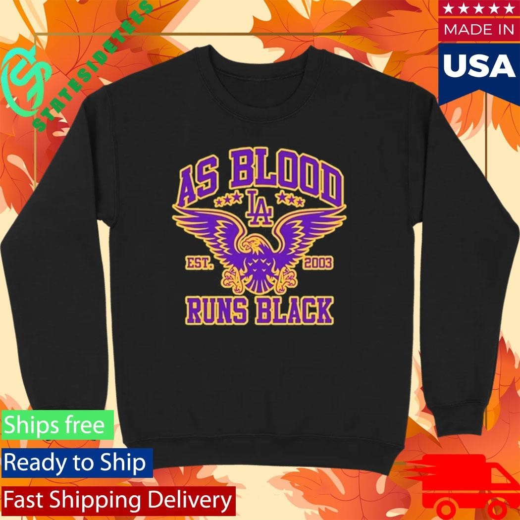 As Blood Runs Black Eagle Crest Purple n Gold Shirt
