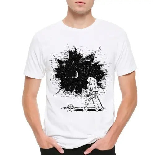 Astronaut and Hole In Space T-Shirt, Men Made in USA Hoodie, Sweatshirt | DripVista.com