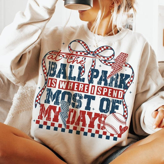 At The Ballpark Is Where I Spend Most Of My Days Shirt Shirt Retro Baseball Mom Shirt Shirt Baseball Coquette Funny Baseball Game Day Mom Shirt Shirt