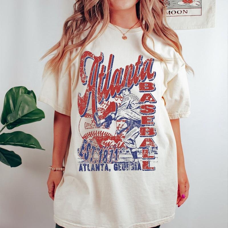 At.lanta Baseball 90's T Shirt, Vintage Baseball Fan Shirt, B.raves Shirt, Game Day Apparel, Baseball Season, At.lanta...