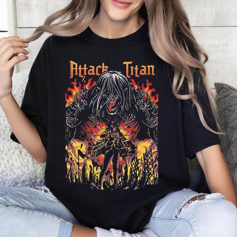 Attack On Titan Eren Yeager Tshirt Crewneck Hoodie Comfort Cotton Sweatshirt | DripVista.com