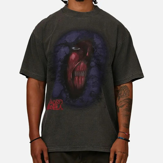 Attack On Titan Hidden Titan Inside The Walls T-Shirt Trending Movie T shirt Vintage 90s T-shirt gift for Movie fans gift for him gift for her unisex T-shirt Urbanwear Shirt Fabric Menswear