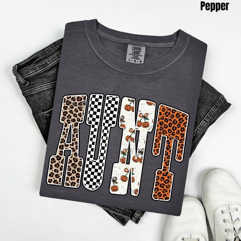 Aunt Pumpkin Pattern Comfort Colors T-Shirt 'NLB' Hoodie, Sweatshirt | DripVista.com