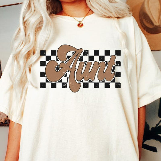Aunt t-shirt, Retro t-shirt, Comfort Colors, Cotton, Crewneck Fashion Fit Sleeve Comfortable Cute Casual Fabric