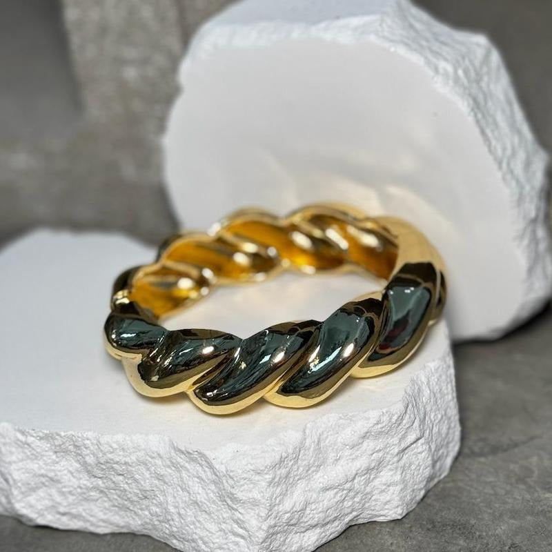 Aurora Twist Bangle Bracelet with Metal Coating - Simple Design Accessory T-Shirts, Hoodie, Sweatshirt | DripVista.com