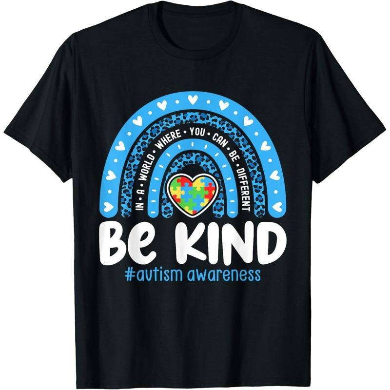 Autism Awareness Rainbow In April We Wear Blue Ribbon Autism T-Shirt Hoodie, Sweatshirt | DripVista.com