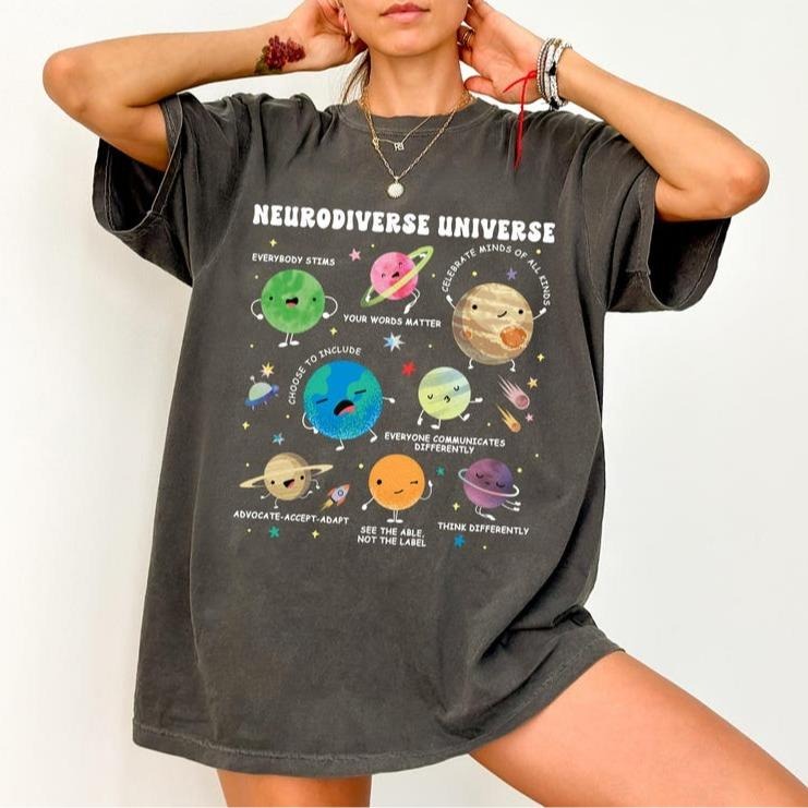 Autism Awareness Shirt, Neurodiverse Universe Tee, Space Neurodiversity TShirt, Sped Teacher T-Shirt, Special Education Shirt, Autism Tees