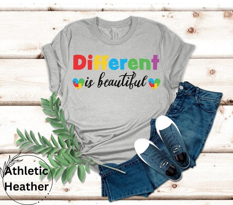 Autism Awareness shirt, Different is beautiful autism mom shirt, Neurodiversity inclusion matters  T-shirt, sweater and...