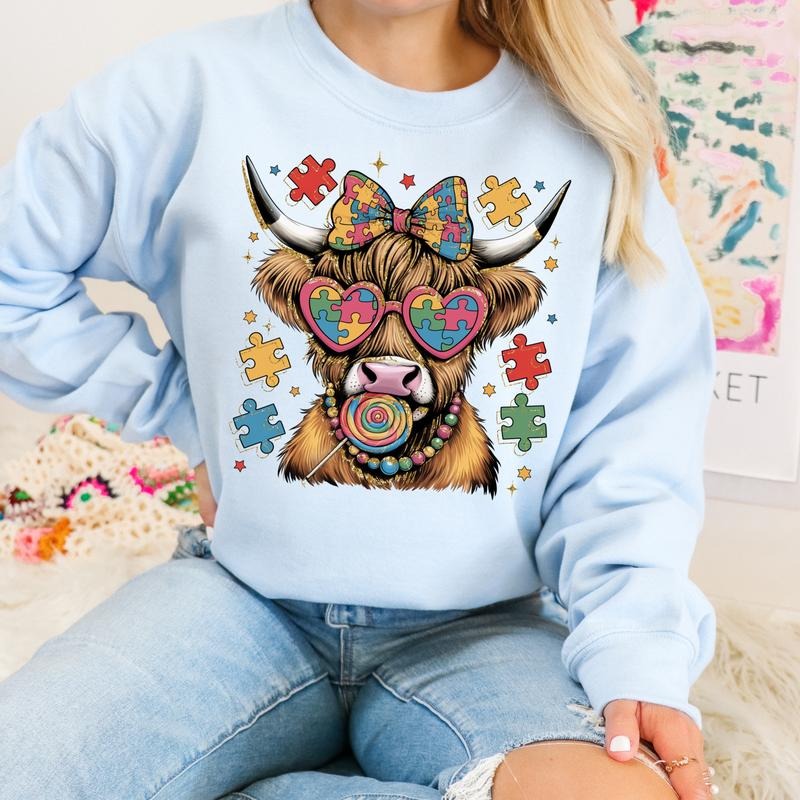 Autism Highland DTF Transfers - THIS IS NOT A SHIRT