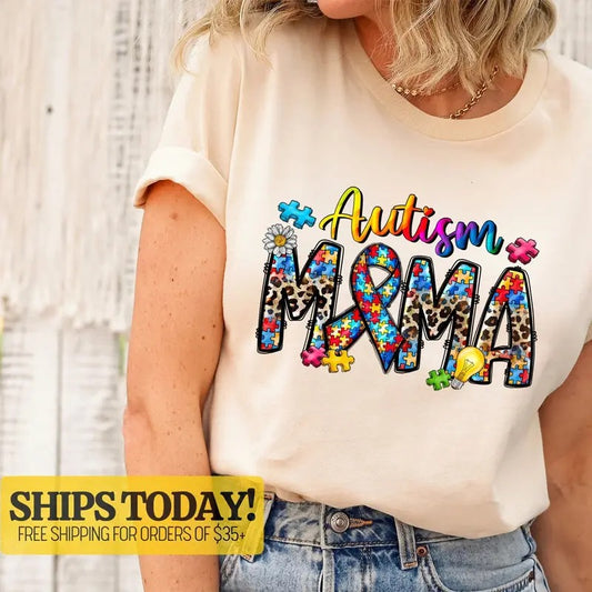 Autism Mom Shirt, Autism Awareness Mama T-Shirt, Proud Autism Mama Tees, Teacher Autism Acceptance T-Shirt, Neuro Diverse Mommy Shirt