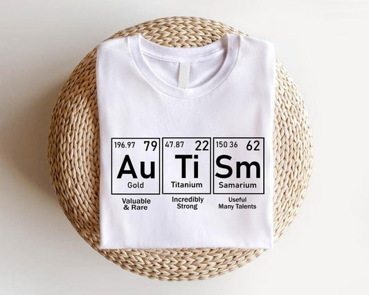 Autism Periodic Table Shirt, Autism Awareness T-Shirt, Neurodiversity Shirt, Chemistry Science Teacher Gift Tee, Matching Support Shirt For Autism, Gift For Mom.