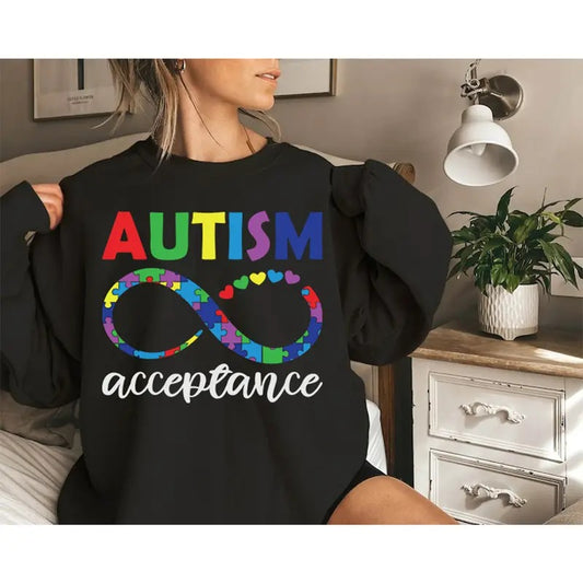 Autism Sweatshirt for Her Him Autism Awareness Month Tee Autism Acceptance Sweatshirt Gift for Special Person