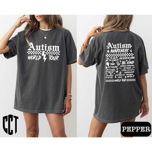 Autism World Tour  Shirt,Autism Awareness Month Gift,Neurodiversity Sweater,Sped Teacher,Love Needs No Words,Choose To Be Kind
