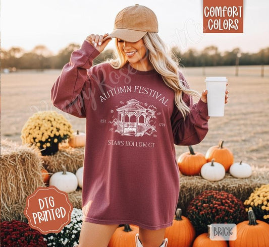 Autumn Festival Comfort Colors Long Sleeve T-Shirt, Cute Women's Fall Tee