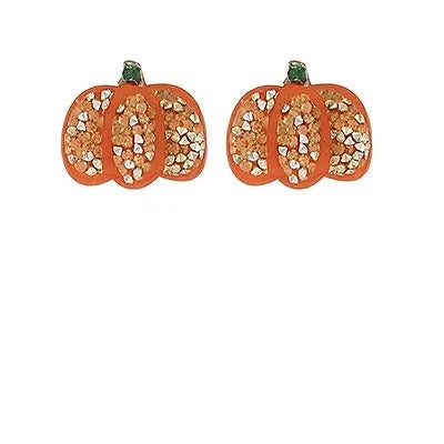 Autumn Glitter Pumpkin Earrings