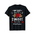 Avid Teacher My Class Is Full Of Sweet Hearts Valentines T-ShirtFancy Print Men'S T-Shirt - 180g Fabric Weight 100% Pure Cotton S-XXXL Short Sleeve Crew Neck Sweetheart Honey T-shirt made in usa