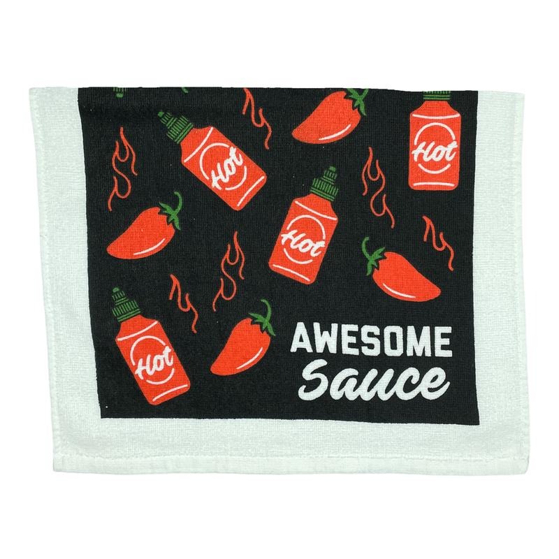 Awesome Sauce Funny Spicy Hot Condiment Tea Towel Funny Dish Towels Soft Adsorbent Tea Towel