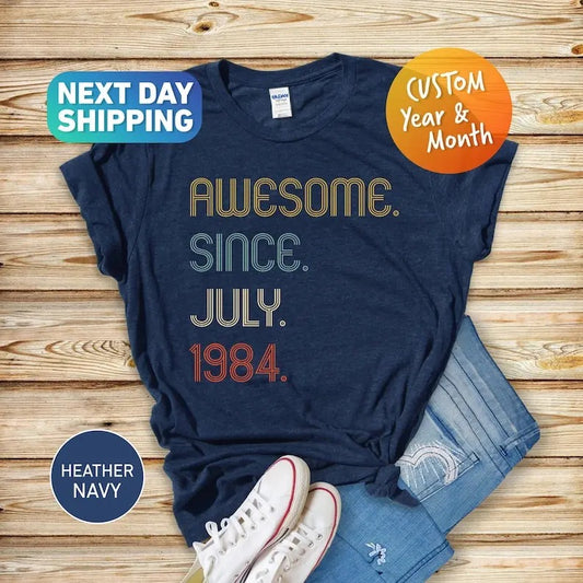Awesome Since 1984 Shirt, 40th Birthday, 40th Birthday Gift, 40th Birthday Gift for Him, 40th Birthday Shirt, Personalized Birthday Tshirt