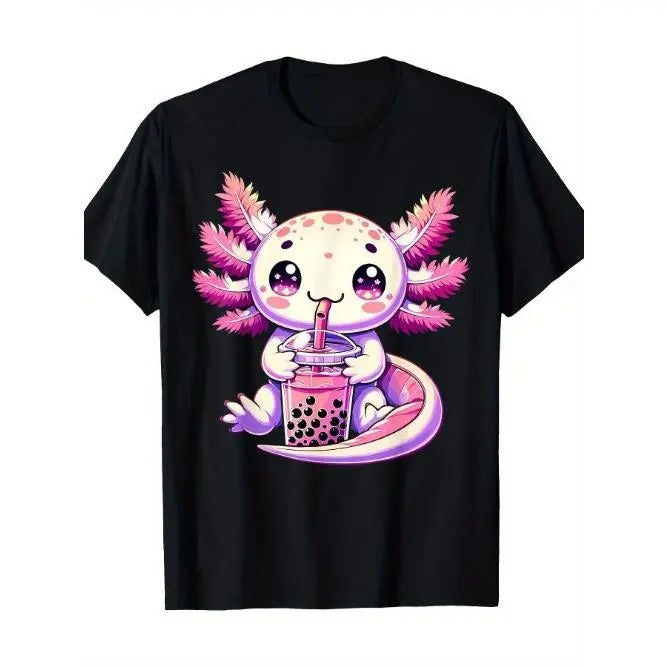 Axolotl Bubble Boba Tea Anime Cute Kawaii Axolotl T-Shirt Made in USA Hoodie, Sweatshirt | DripVista.com