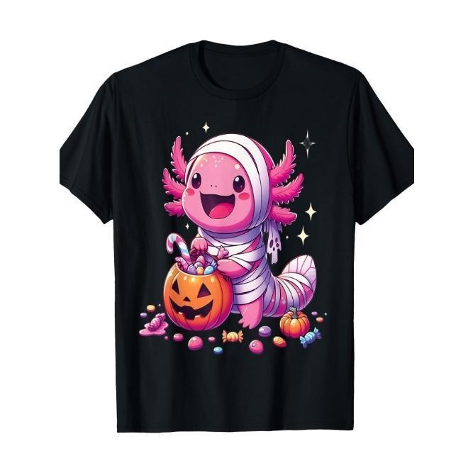 Axolotl Ghost Cute Axolotl Dressed As Ghost Funny Halloween Made in USA T-Shirts, Hoodie, Sweatshirt | DripVista.com