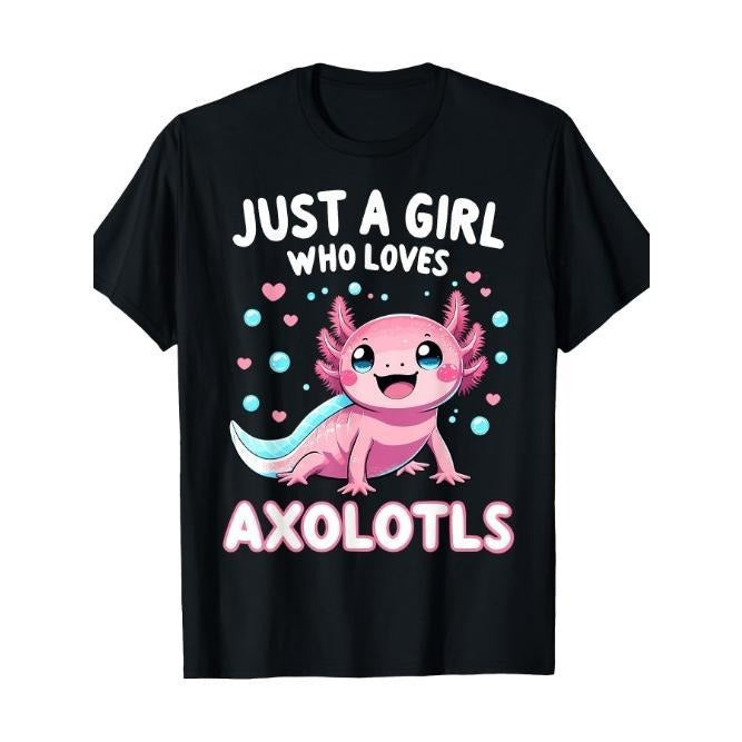 Axolotl Kawaii Just A Girl Who Loves Axolotls T-Shirt Made in USA Hoodie, Sweatshirt | DripVista.com