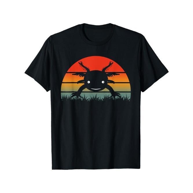 Axolotl Retro Vintage Axolotls Kawaii T-Shirt Selected pure cotton interesting design DIY short sleeve t-shirt for men,...