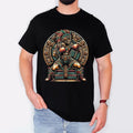 Aztec - Inspired Boxing Warrior Graphic Lightsaber brand - Shirt: WB shield Blend FOG Ancient Art Gunpla brand Modern Sport