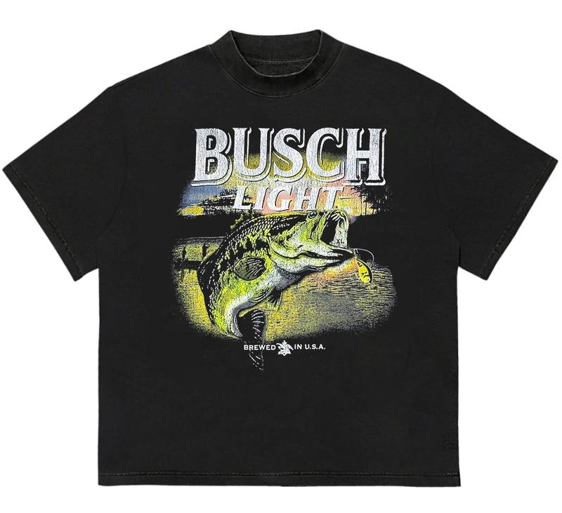 B@SCH LIGHT BEER  FISHING T-Shirt Cozy & Relaxed Essential Essential Vintage Tee for Fans Hoodie, Sweatshirt | DripVista.com