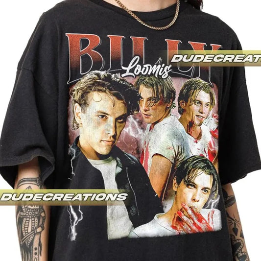 B1lly L00mis Halloween Character Bootleg Printed Unisex Softstyle T-Shirt, Horror Movie Tee, Scream Movie Shirt, Classic 90s Movie, Halloween Ghostface Fan Gift for men and women Cotton Menswear