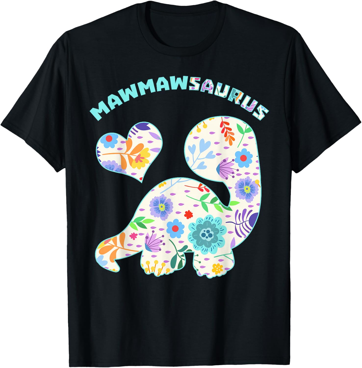 Mawmawsaurus Dinosaur Family Relationship Dino Floral T-Shirt