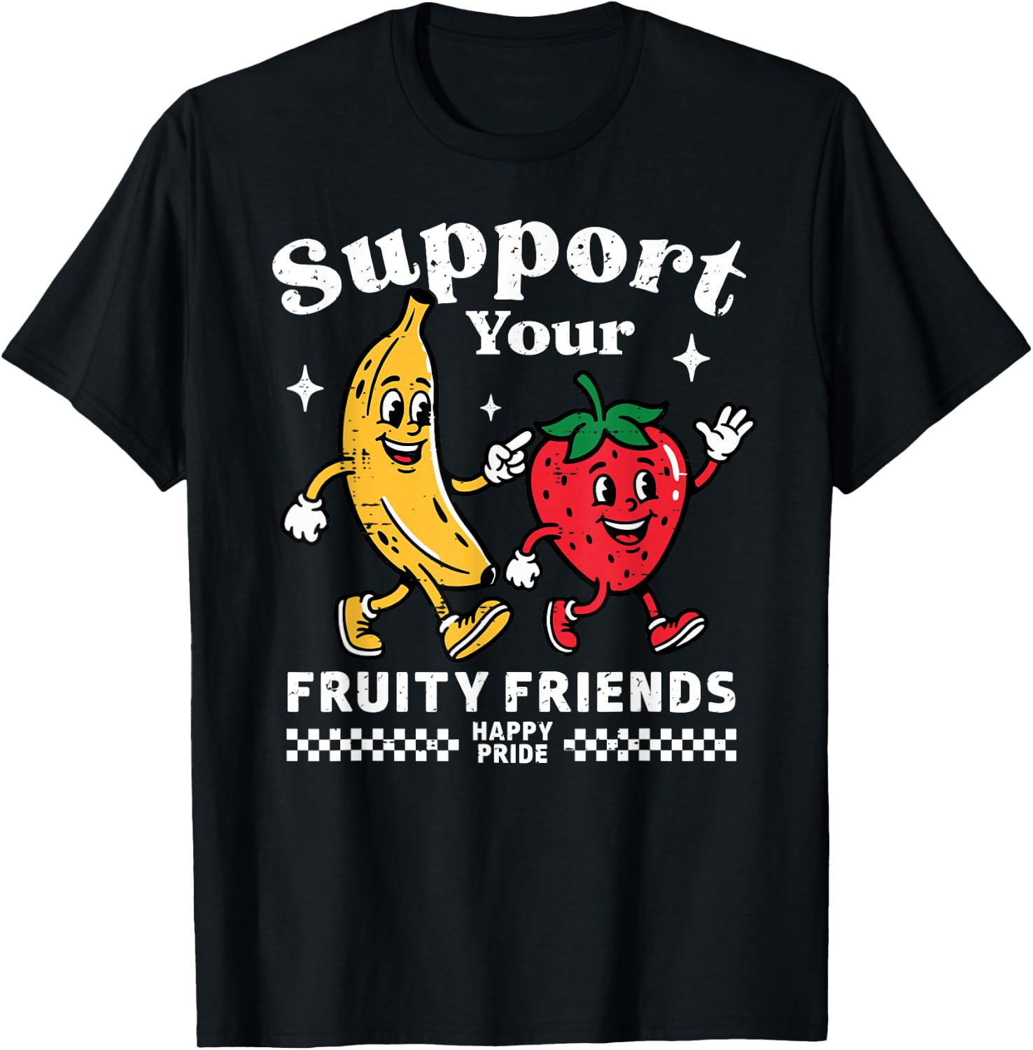 Support Your Fruity Friends Gay Pride Month LGBTQ Fruit Ally T-Shirt
