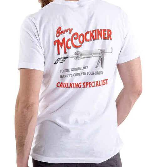 BARRY MCCOCKINER CAULKING SPECIALIST T Shirt, Unisex Cotton Menswear Top Streetwear Tshirt