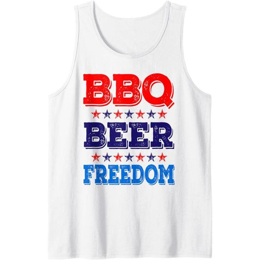 BBQ Beer Freedom America USA Party 4th of July Summer Gift Tank Top