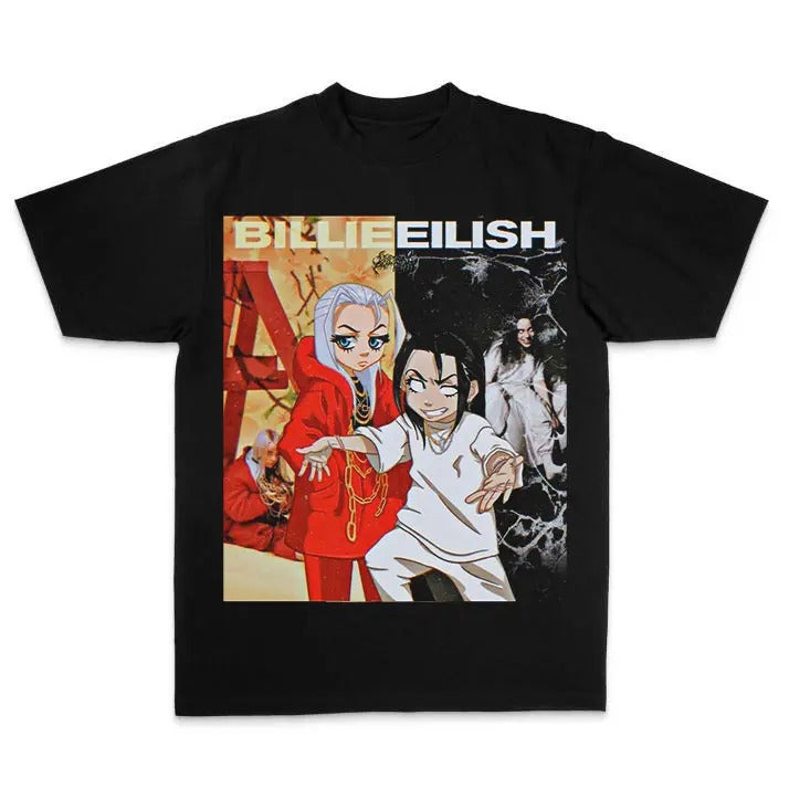 BBillieeee Eilishhh AI Photo Anime Graphic T-Shirt, Rnb T-Shirt Hoodie, Sweatshirt | DripVista.com