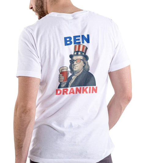 BEN DRANKIN Funny July 4, Patriot Graphic Tee, Unisex, Cotton